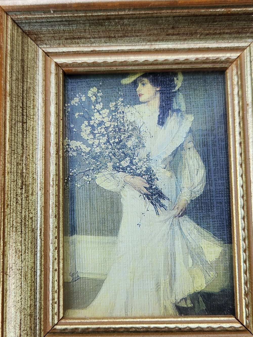 Framed Home Art Print - Woman in White with Bouquet - Picture 2 of 13